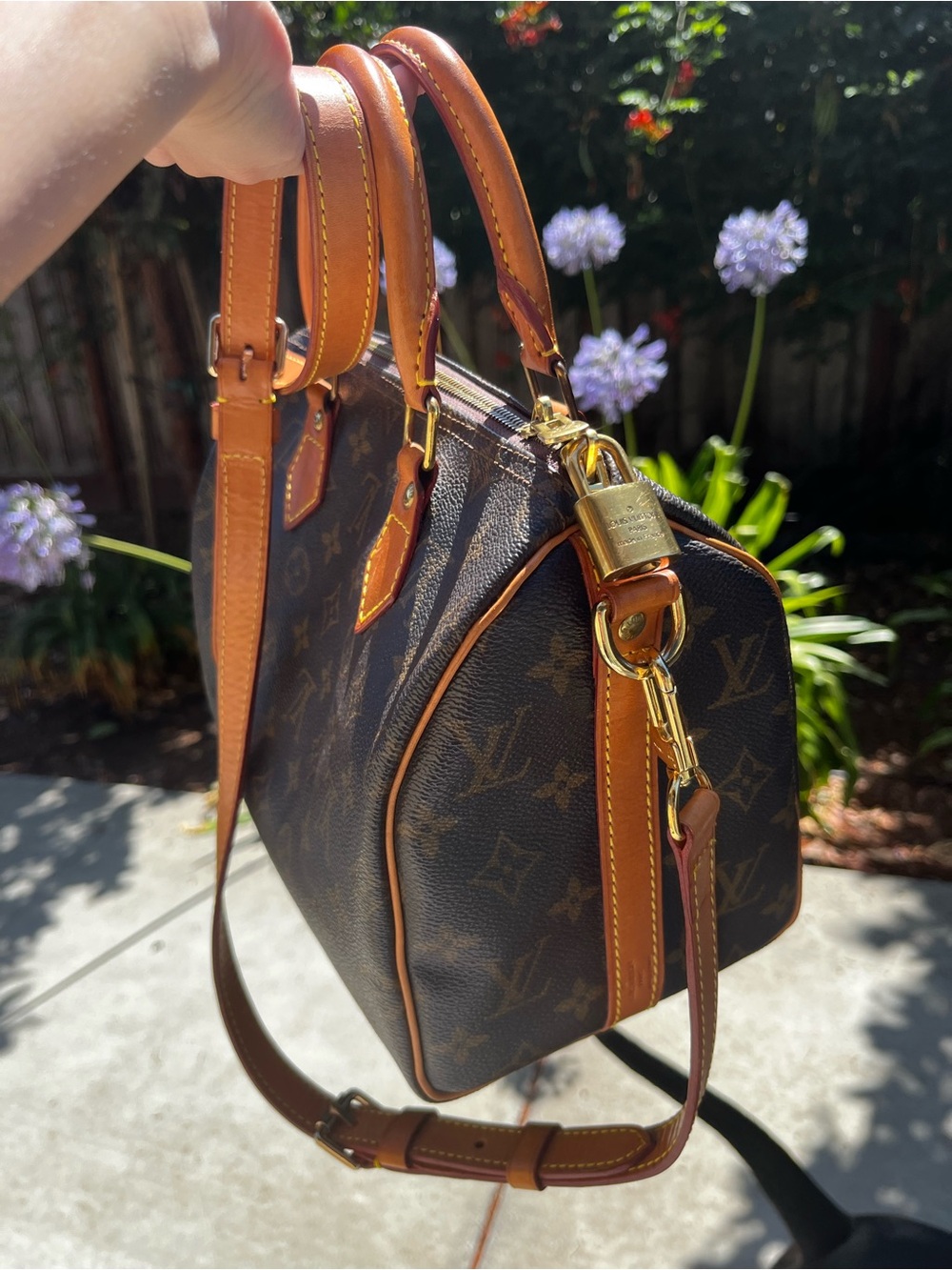 Louis Vuitton Brown Monogram Canvas speedy 25 bandoulier crossbody